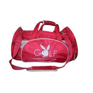Vintage Playboy Golf Large Duffle Bag Bunny Red Gym Bag Handles Cross Body Strap